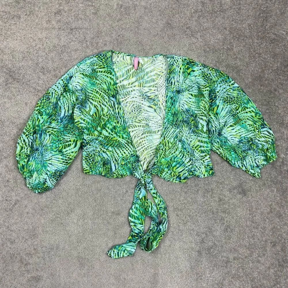 Victoria’s Secret Wrap Top Large Ruari Ballet Tie Waist Toucan Green Women’s M